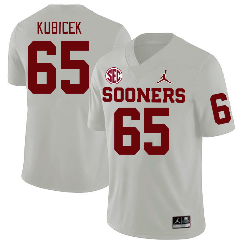 Men #65 Ty Kubicek Oklahoma Sooners 2024 SEC Conference College Football Jerseys-White